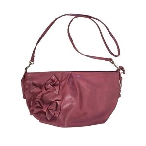 NWT Jessica Simpson Burgundy Faux Leather Shoulder Bag With Bows